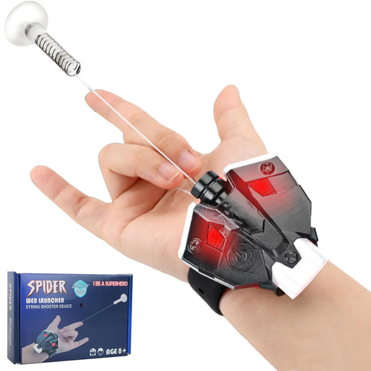 AKLOPE Web Launcher String Shooters Toy Cool Gadgets Spider String Shooter Real Silk Superhero Role-Play Cool Stuff Fun Toys Great -Perfect Christmas & Birthday Gift (Black+White)